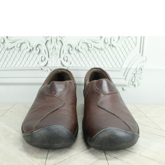 Keen Brown Leather Slip On Round Toe Casual Oxford Loafer Shoes Size 9.5 - Picture 4 of 9